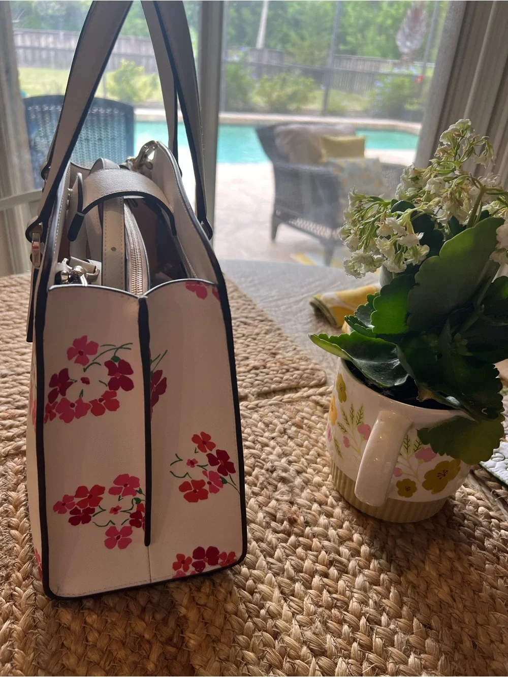 NWT!KATE Spade♠️PLAYFUL & PRETTY Cream Medium Floral Satchel/Crossbody!MSRP$399! - Picture 8 of 12